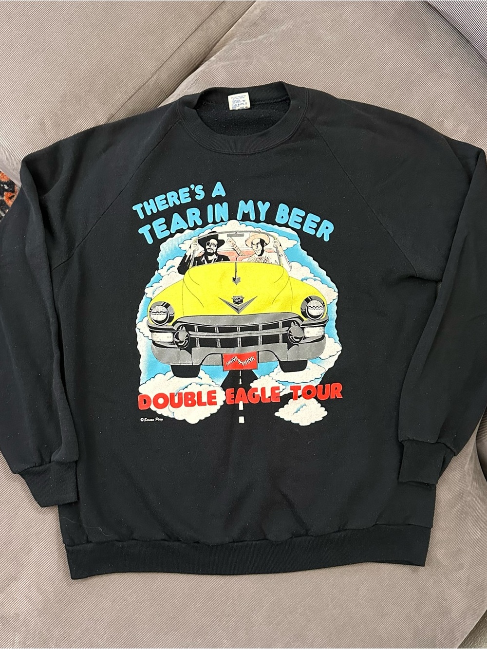 VTG 80s Hank Williams There’s A Tear In My Beer Double Eagle Tour Sweatshirt XXL